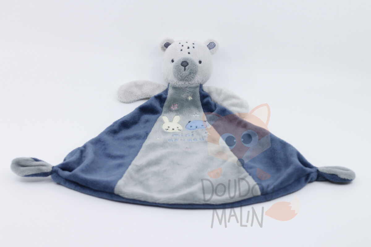  - plat ours bleu gris 25 cm 